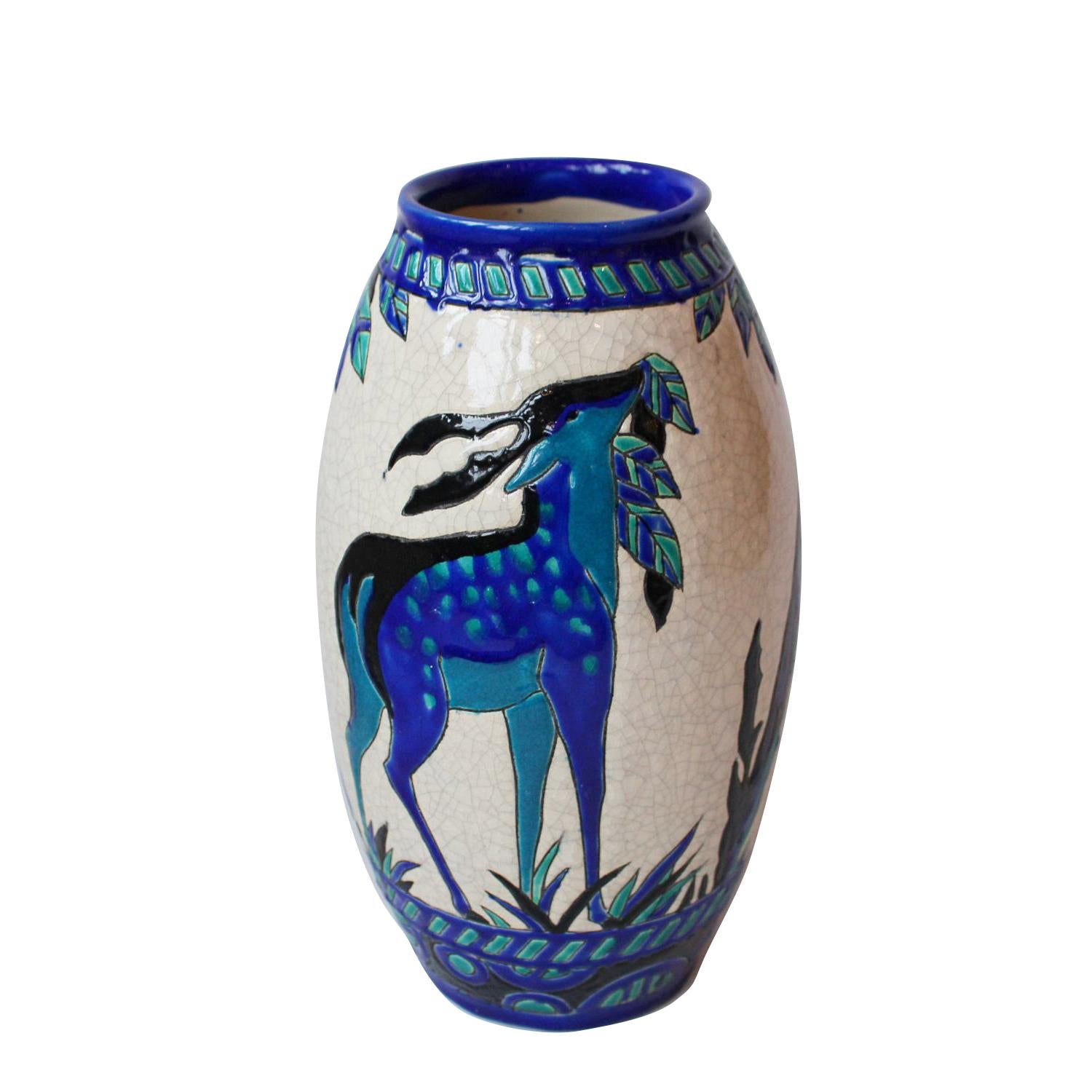 Boch Freres 
Biches Bleues
 Vase