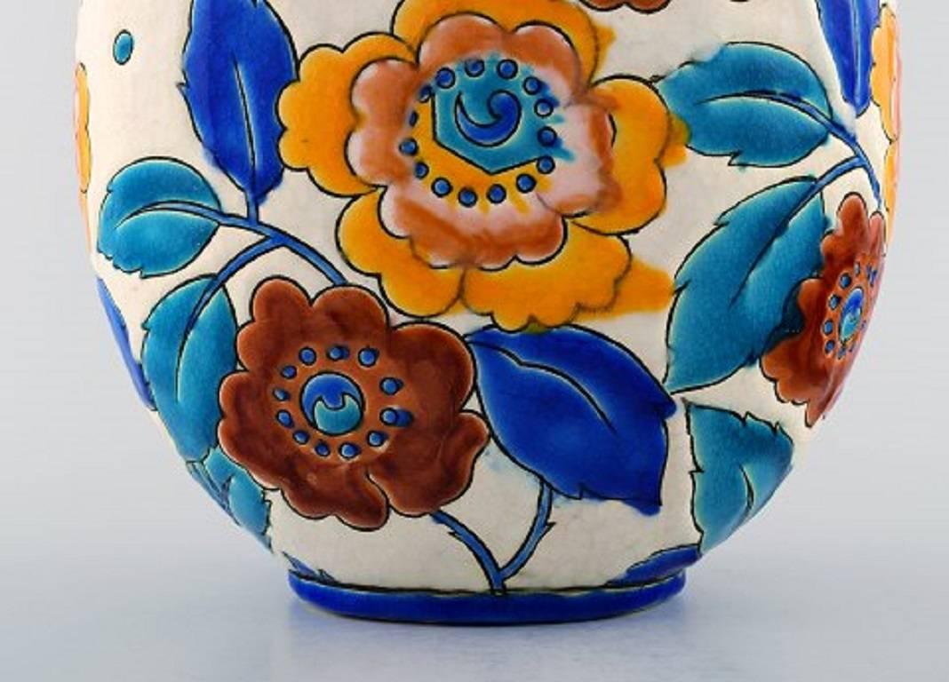 Boch Freres Ceramic, Belgium Large Art Deco Ceramic Vase, 1930s-1940s In Excellent Condition In Copenhagen, DK