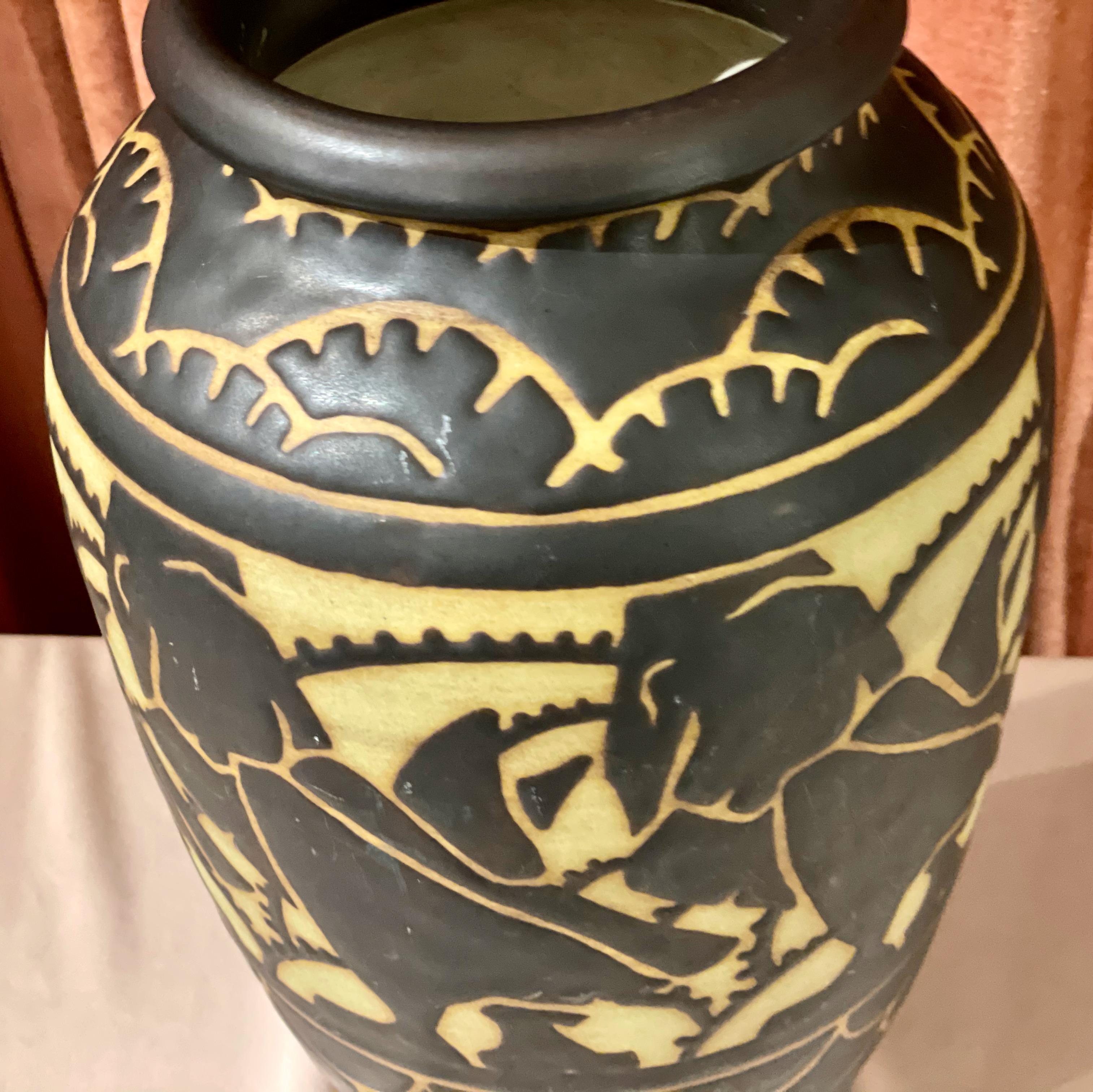 Boch Freres Charles Catteau Animal Stoneware  Vase Art Deco 6
