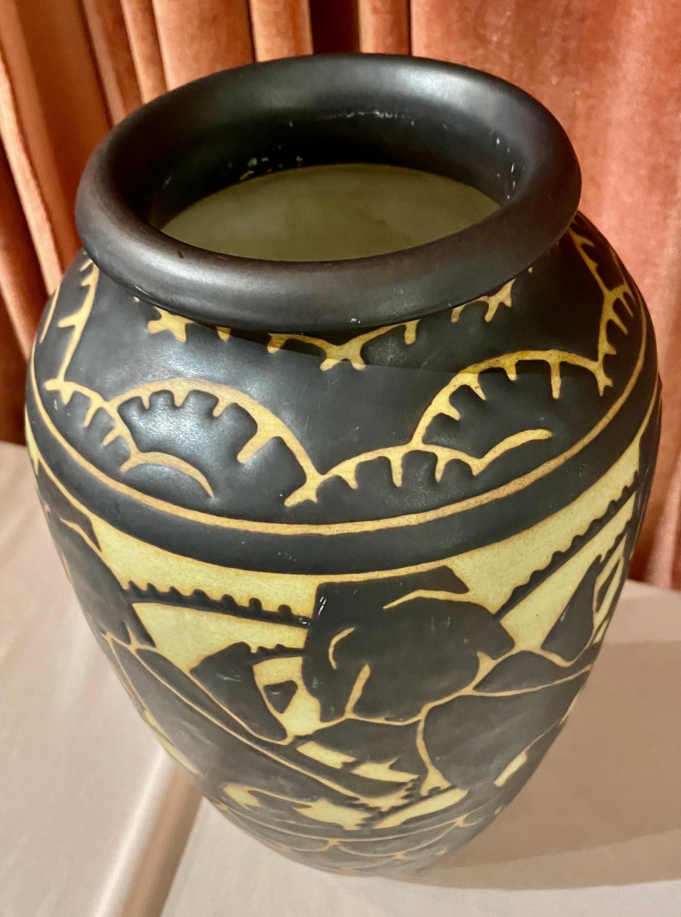 Boch Freres Charles Catteau Animal Stoneware  Vase Art Deco 1