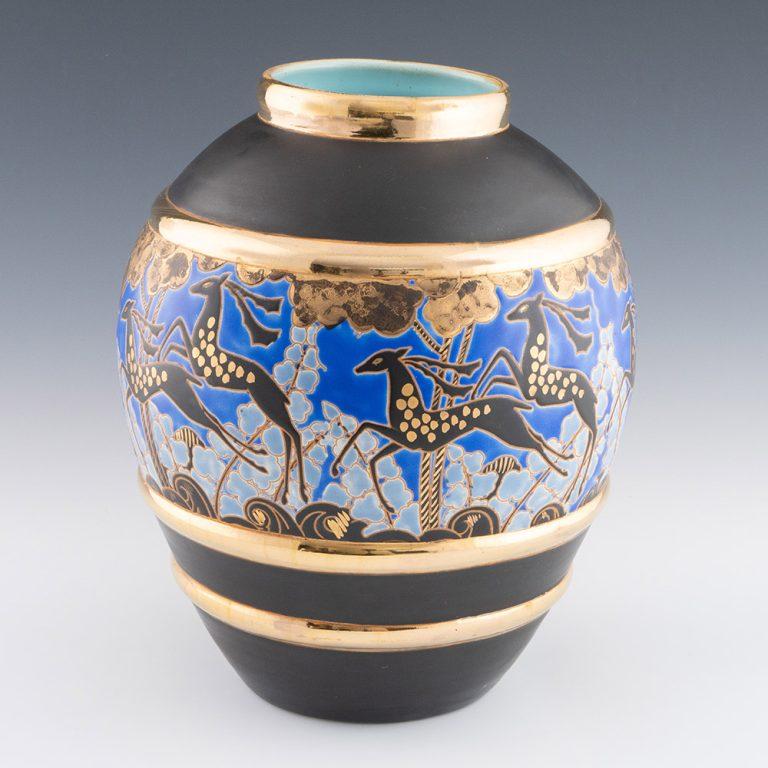 Art Déco Vaso in terracotta Boch Freres di Raymond Chevalier (1900-1959) in vendita
