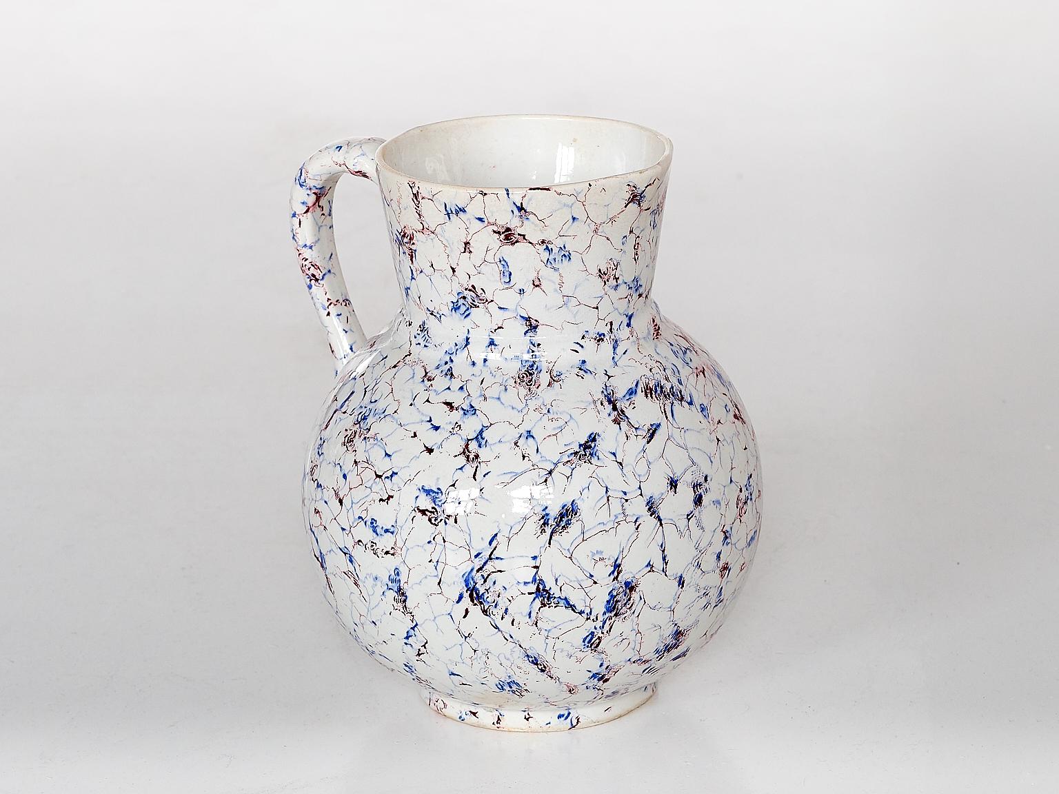 Boch Frères Glazed Ceramic Jug, Belgium, Late 19th Century For Sale 1