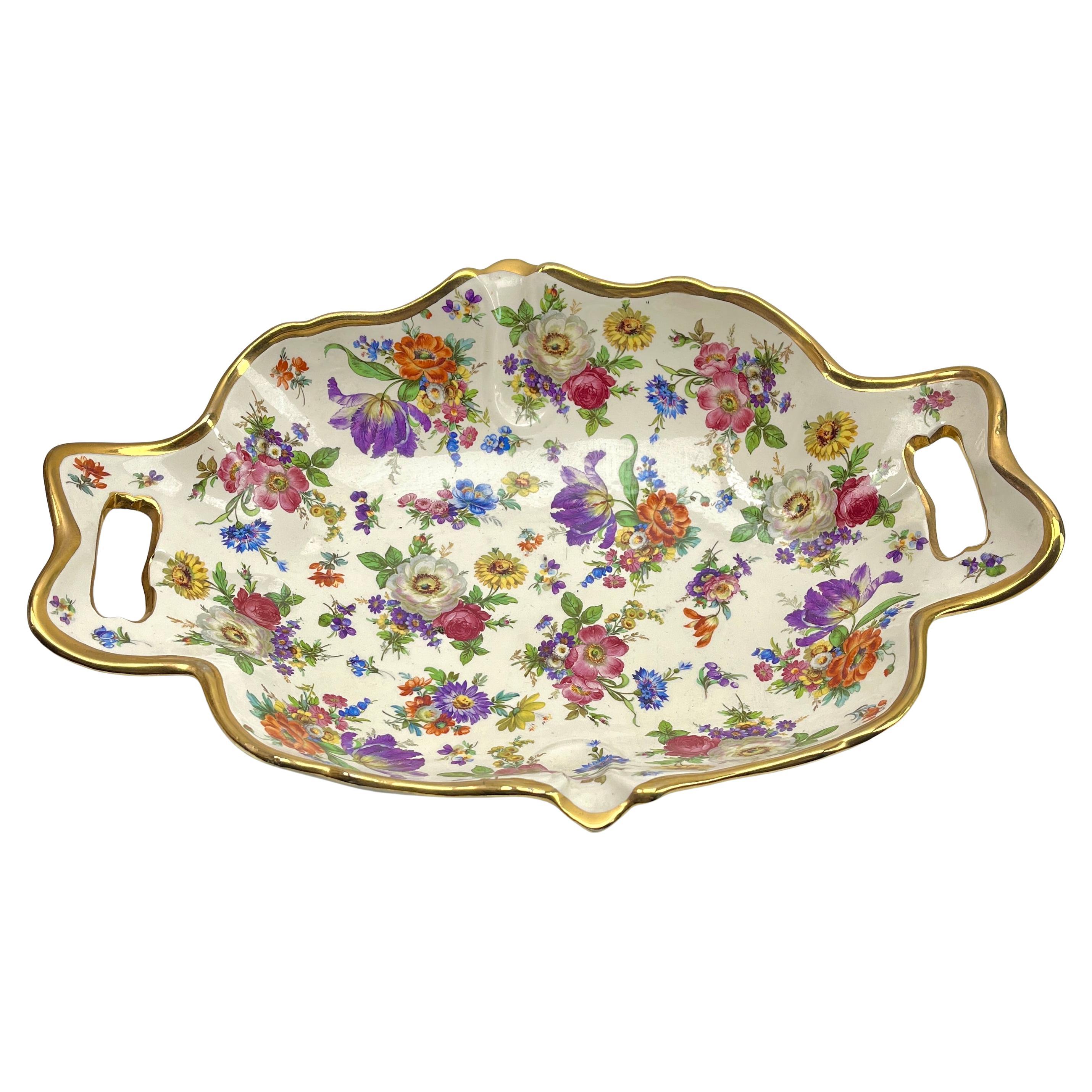 Boch Freres Keralux Stamp and Label set of 3 Large Ceramics Vase, Urn and Plate For Sale 4