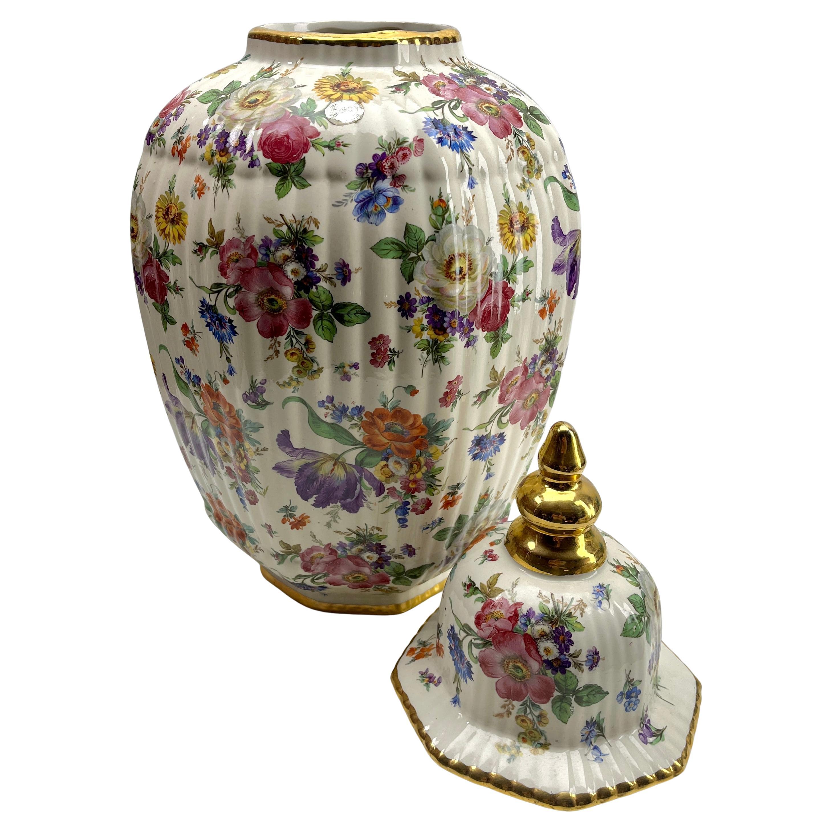 Glazed Boch Freres Keralux Stamp and Label set of 3 Large Ceramics Vase, Urn and Plate For Sale