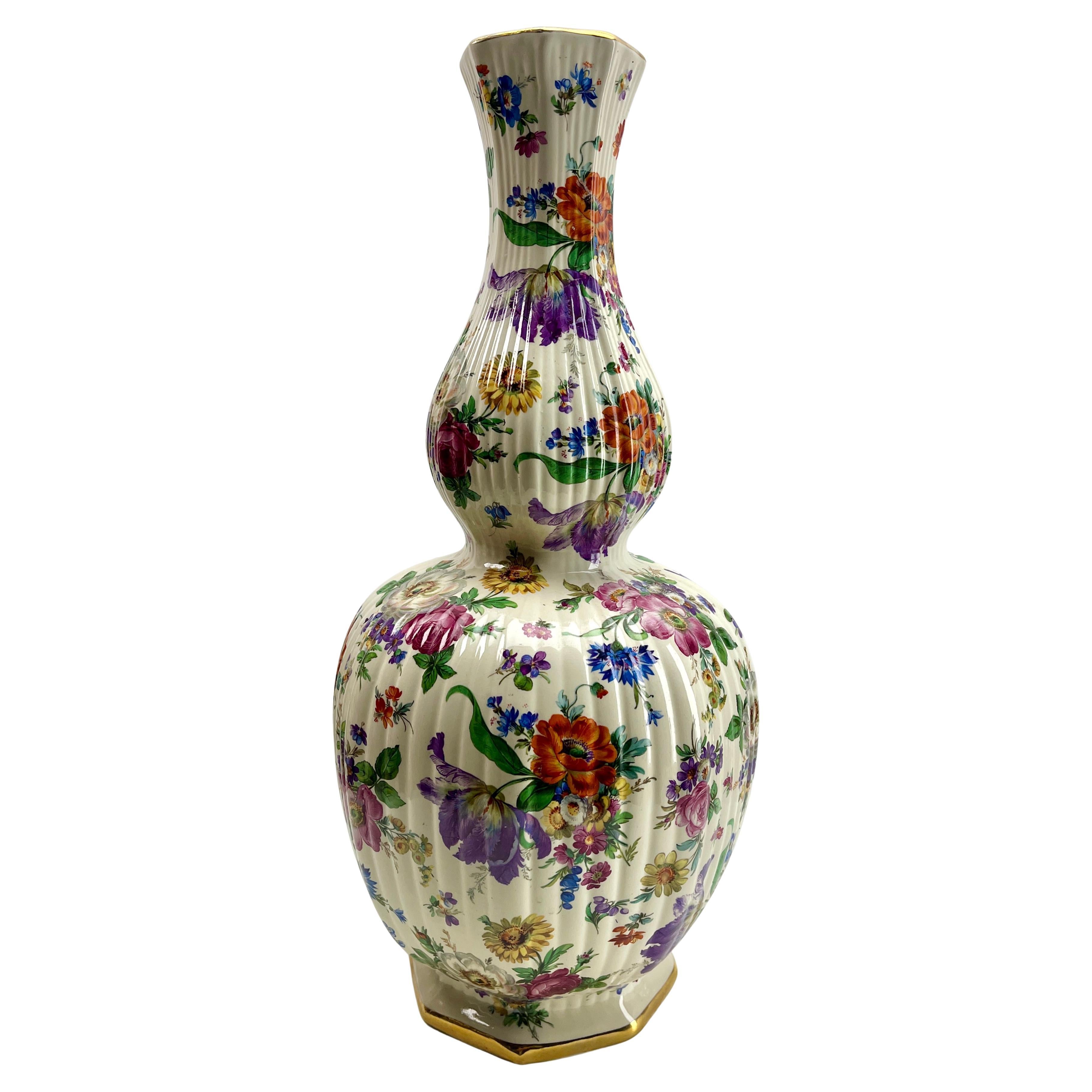 Boch Freres Keralux Stamp and Label set of 3 Large Ceramics Vase, Urn and Plate For Sale 1
