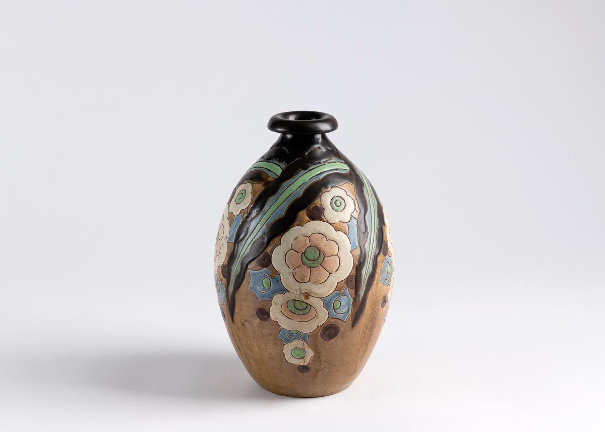 Inizio XX secolo Boch Frères Keramis, Vaso Art Déco, Belgio, 1928 circa in vendita