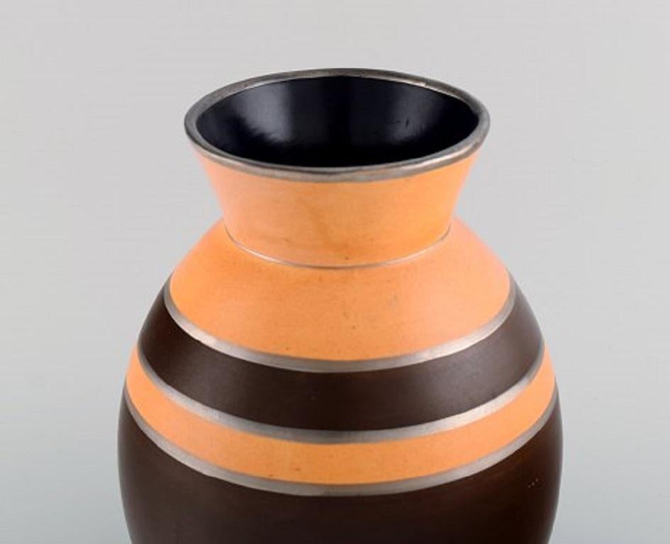Belgian Boch Freres Keramis, Belgium, Rare Art Deco Vase in Glazed Ceramics For Sale