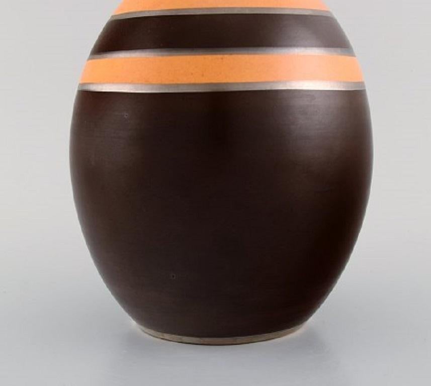 Mid-20th Century Boch Freres Keramis, Belgium, Rare Art Deco Vase in Glazed Ceramics For Sale