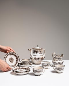 Boch Frères Keramis Coffee Set, White Porcelain, 20th Century Design