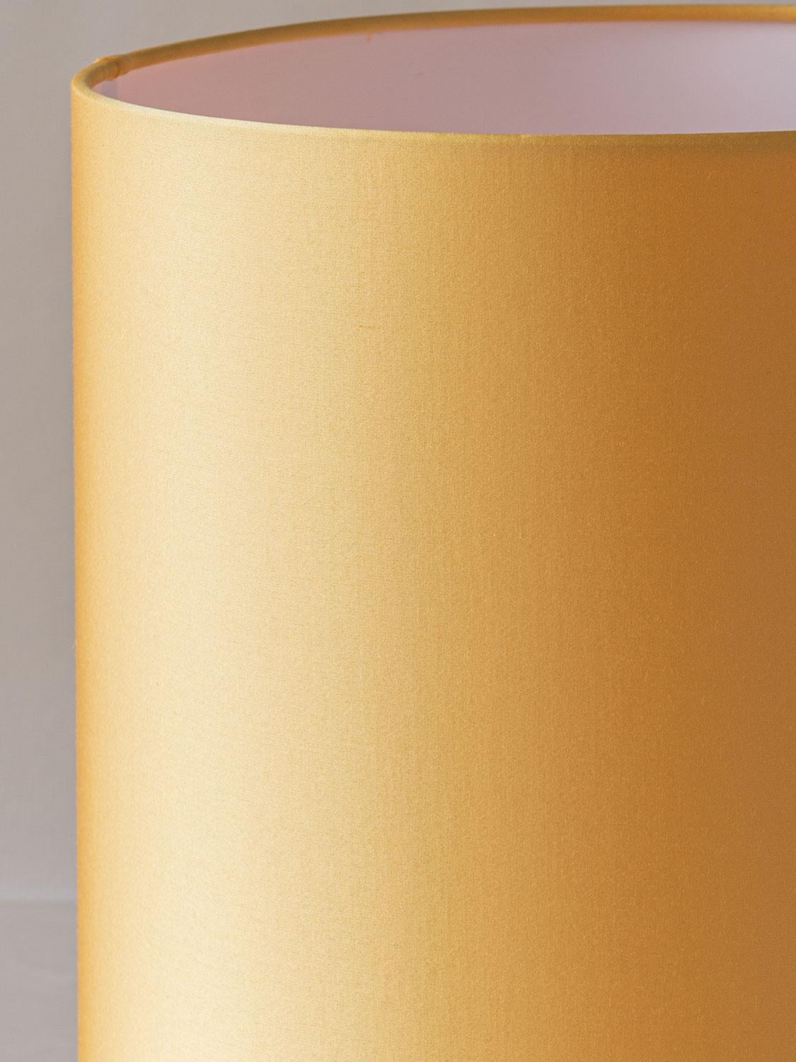 Boch Frères Keramis Table Lamps (1872-1900) with New Yellow Satin Shades, Pair In Good Condition In AMSTERDAM, NL