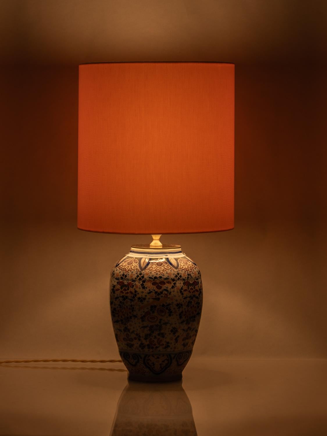 19th Century Boch Frères Keramis Table Lamps (1872-1900) with New Yellow Satin Shades, Pair