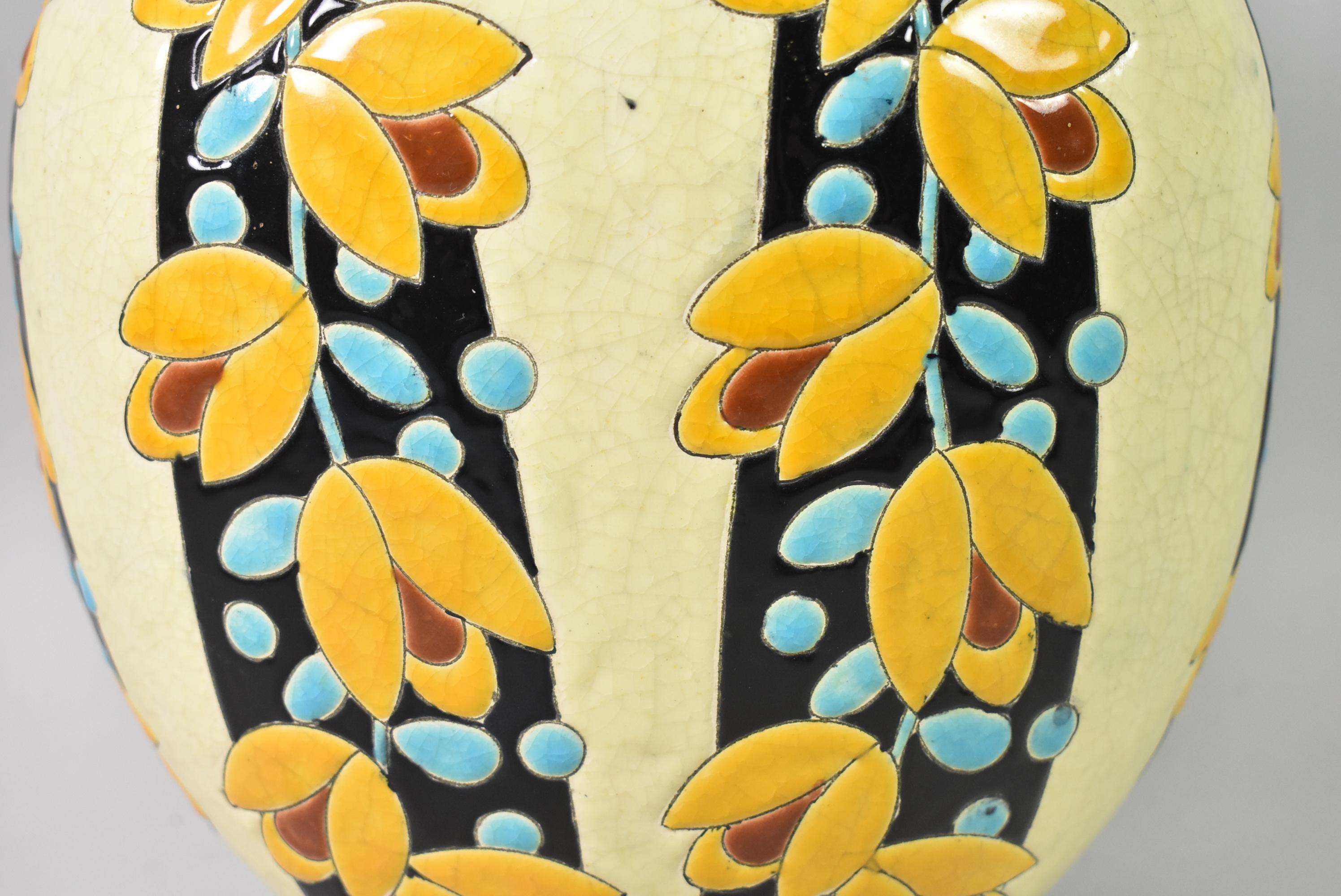 Belgian Boch Freres La Louviere Art Deco Vase, 9