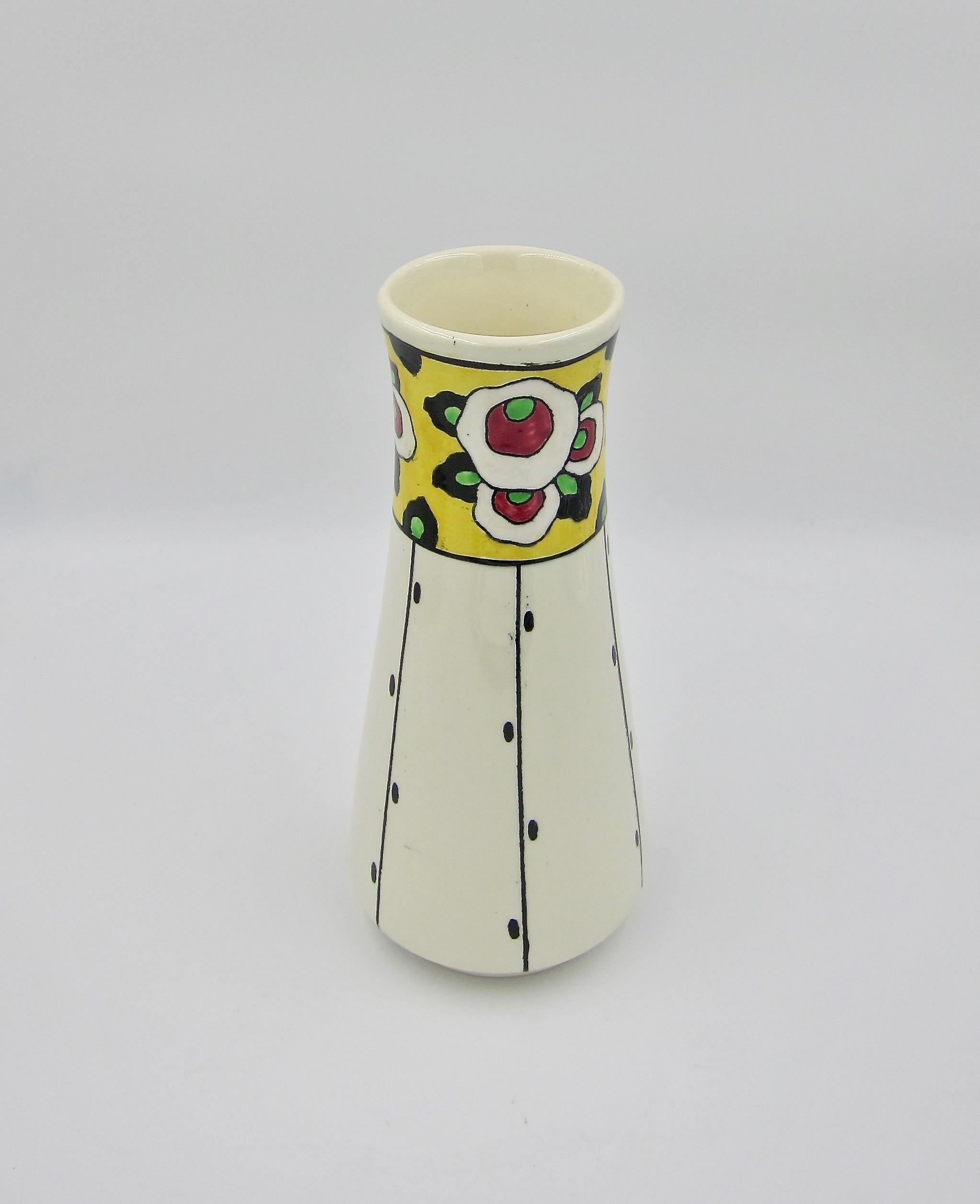 Glazed Art Deco Boch Freres La Louvière Hand-Painted Vase