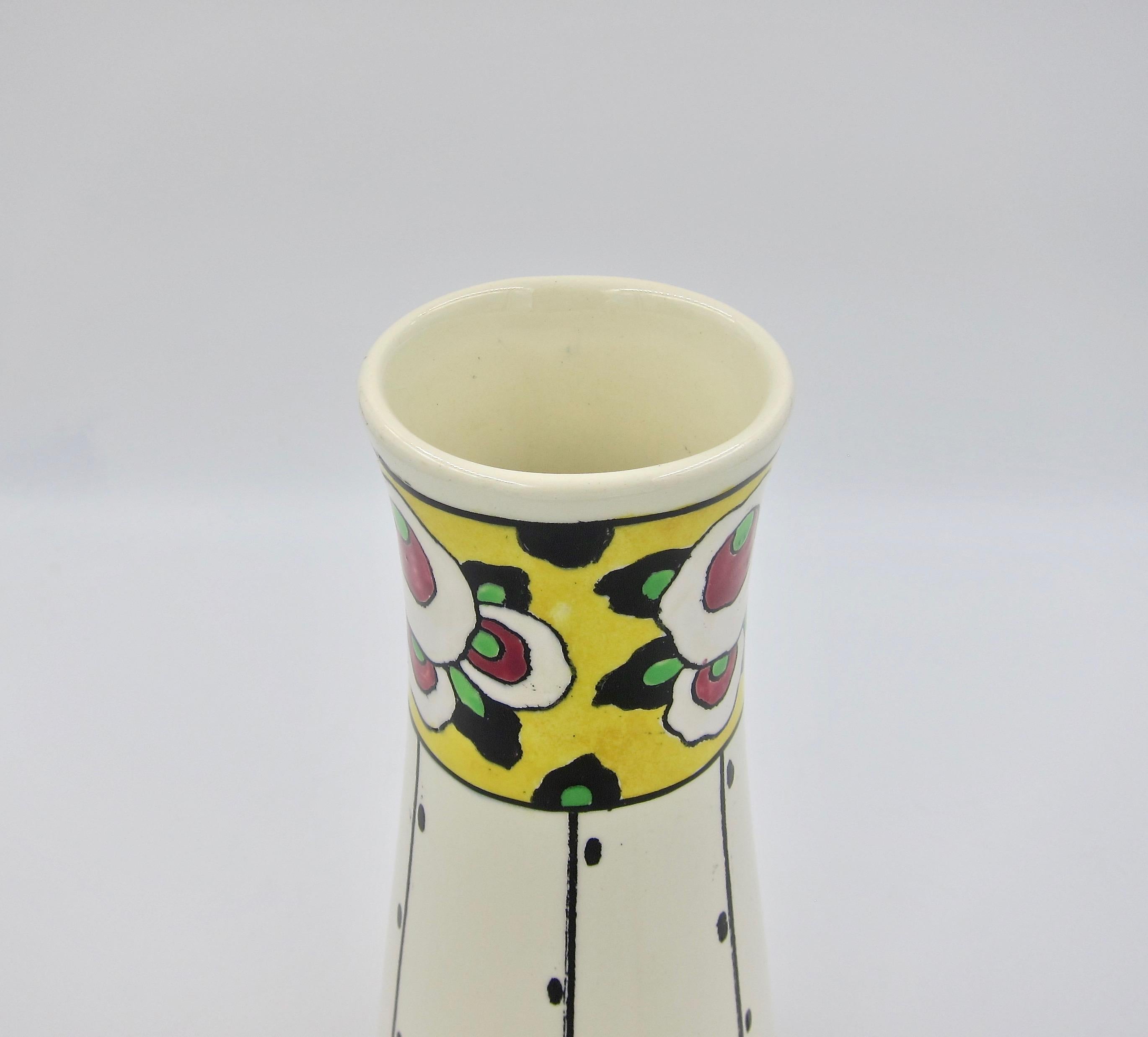 20th Century Art Deco Boch Freres La Louvière Hand-Painted Vase
