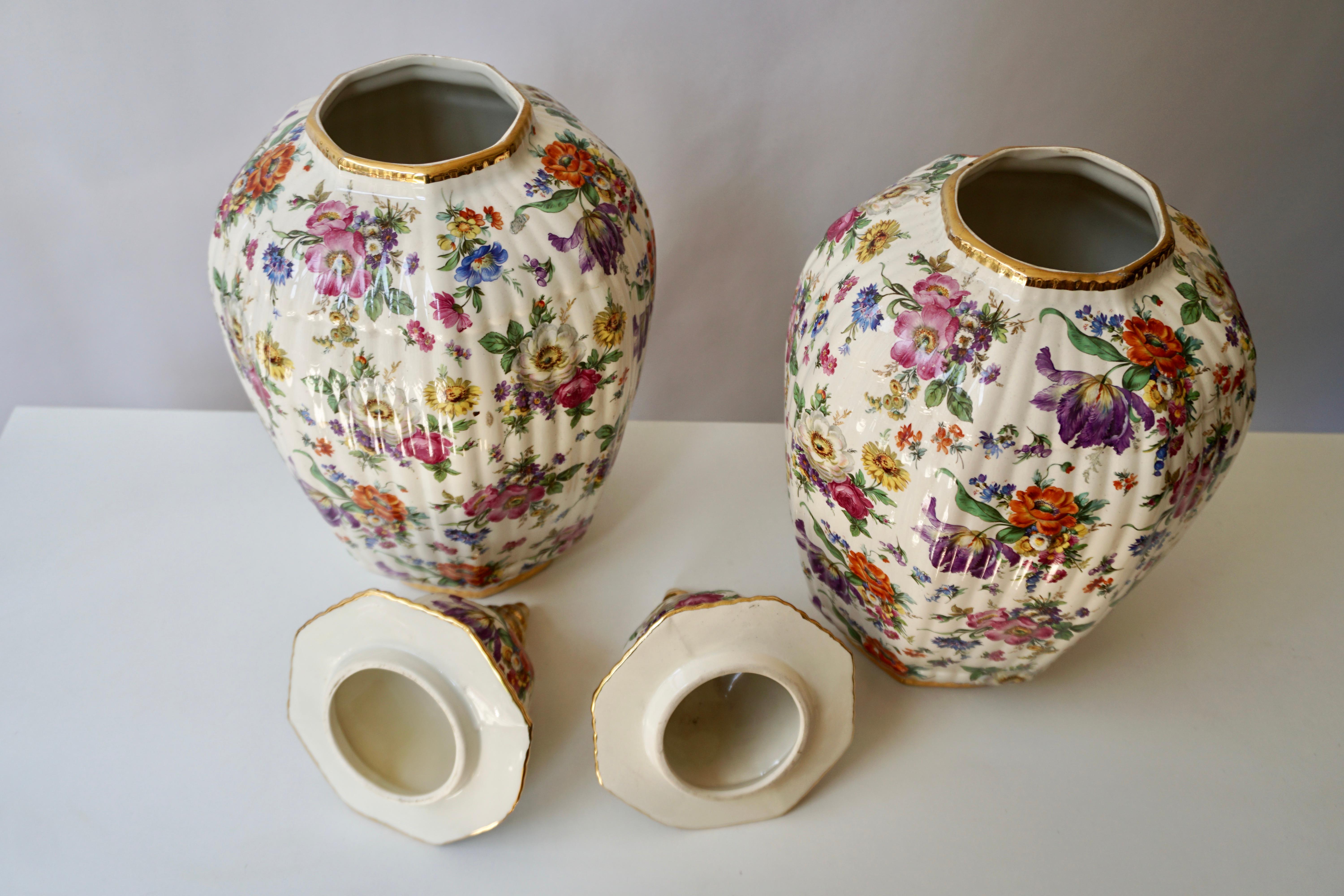 Belgian Boch Frères Vase with Stylized Floral Motifs For Sale