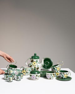Boch 'In the Mood' Hand-Painted Porcelain Coffee Set, Belgium