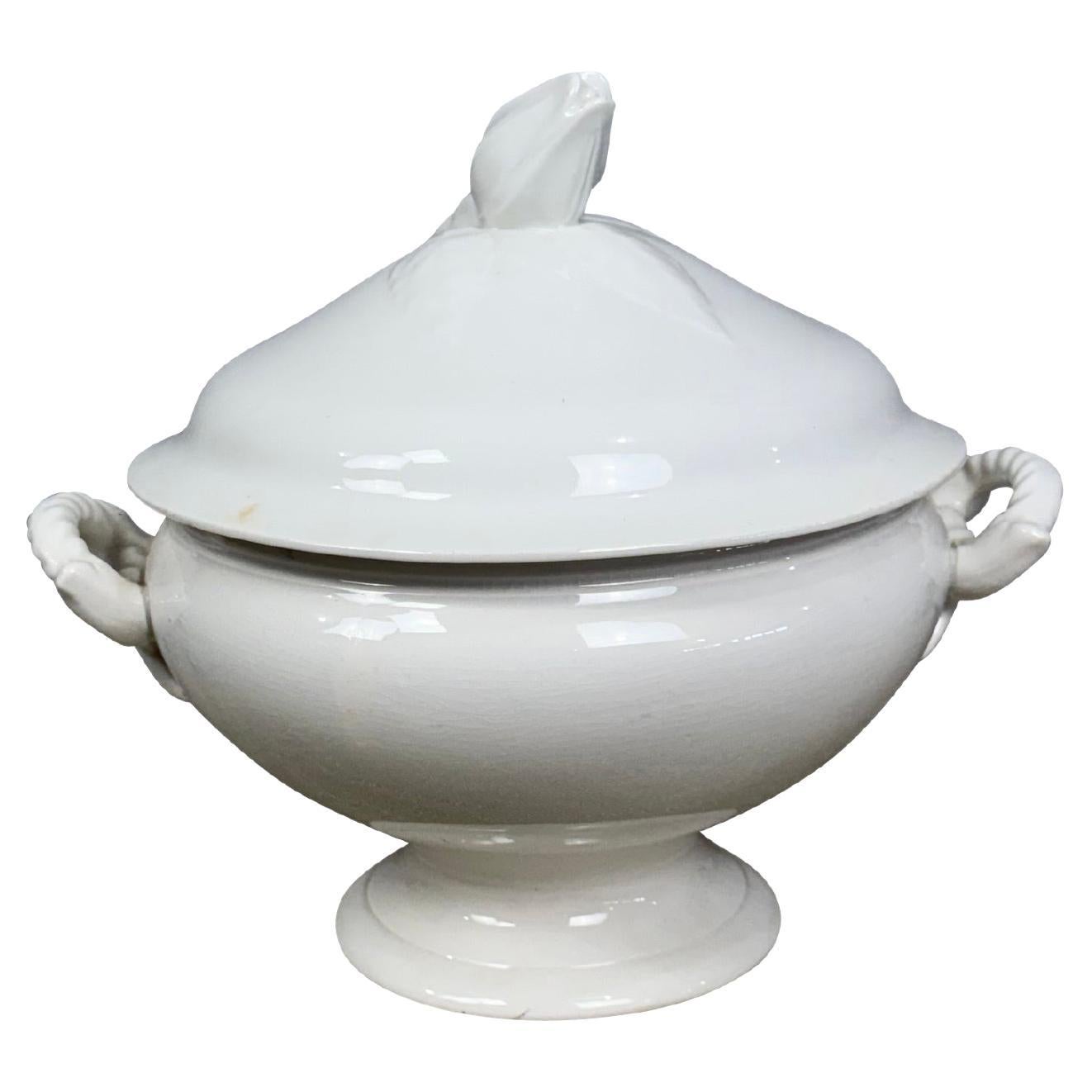 Soupière belge Boch La Louviere avec manche en tulipe en vente