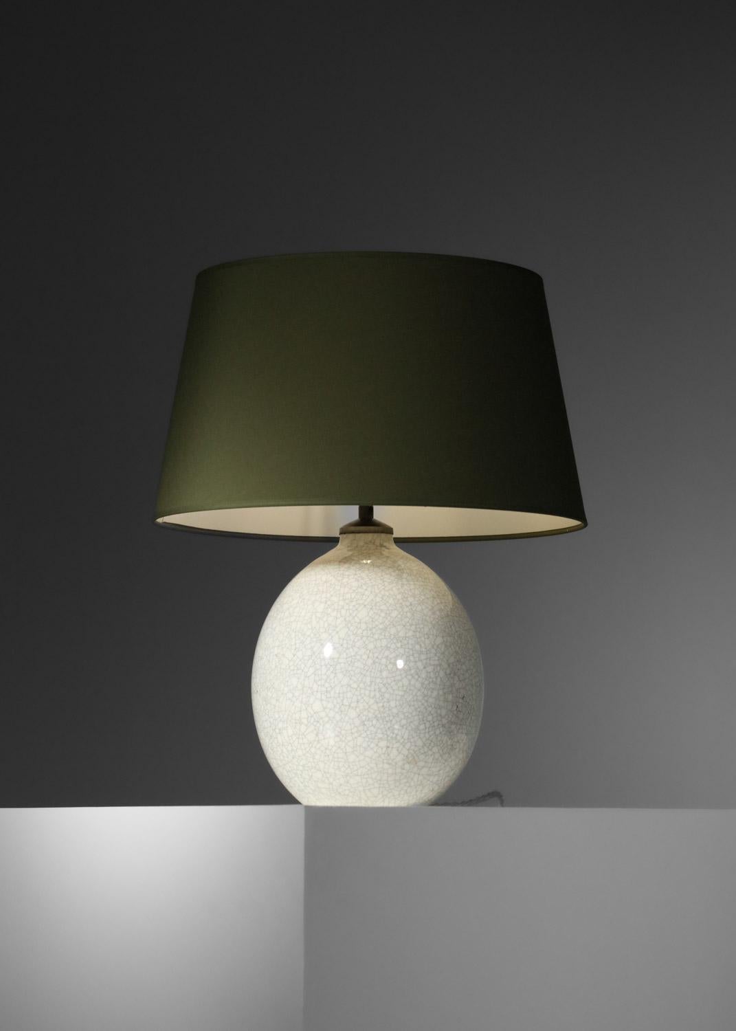 Boch La Louvière table lamp in crackled ceramics from the 40's For Sale 4