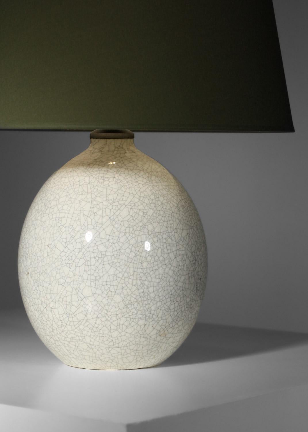 Lampe de table Boch La Louvière en céramique craquelée des années 40 en vente 5