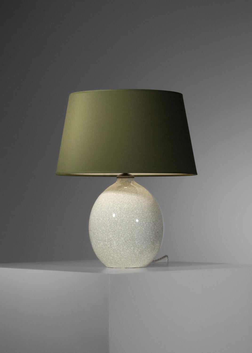 Boch La Louvière table lamp in crackled ceramics from the 40's For Sale 6