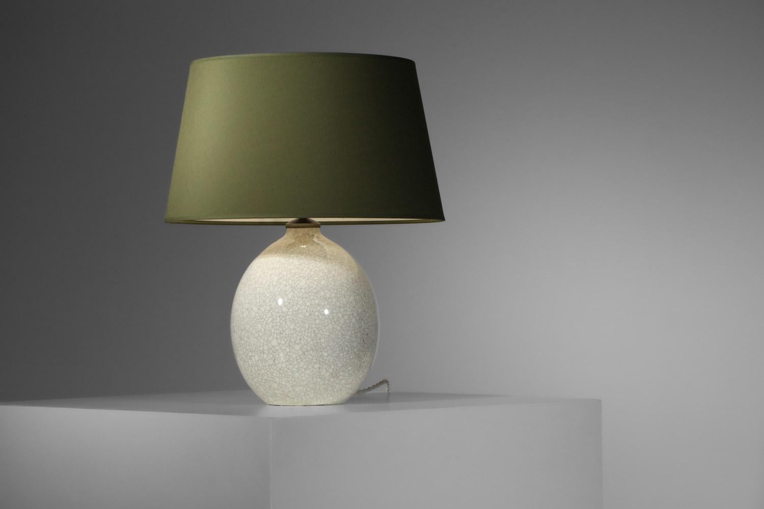 Lampe de table Boch La Louvière en céramique craquelée des années 40 en vente 7