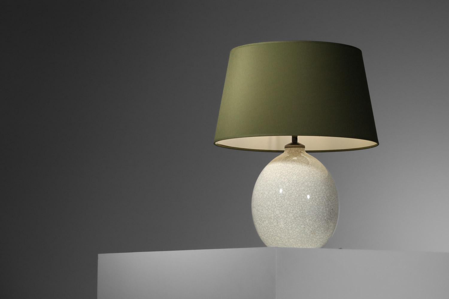 Lampe de table Boch La Louvière en céramique craquelée des années 40 en vente 8