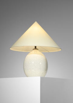 Boch La Louvière table lamp in crackled ceramics from the 40's