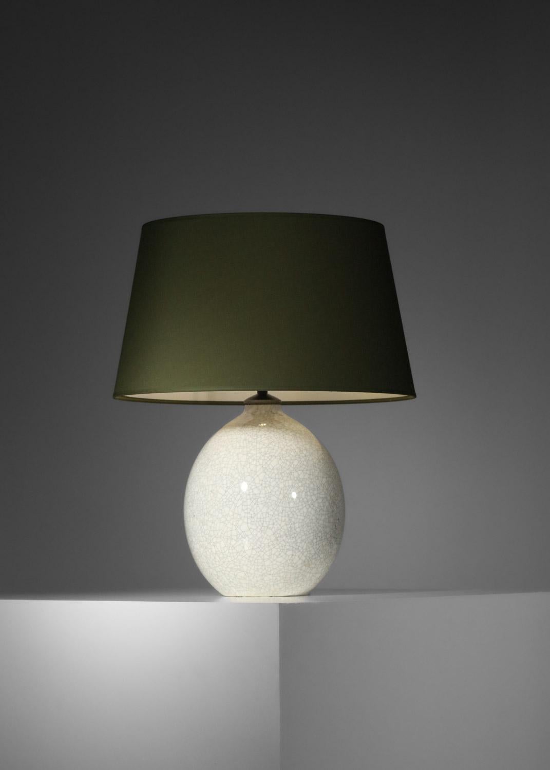 Boch La Louvière table lamp in crackled ceramics from the 40's For Sale 2