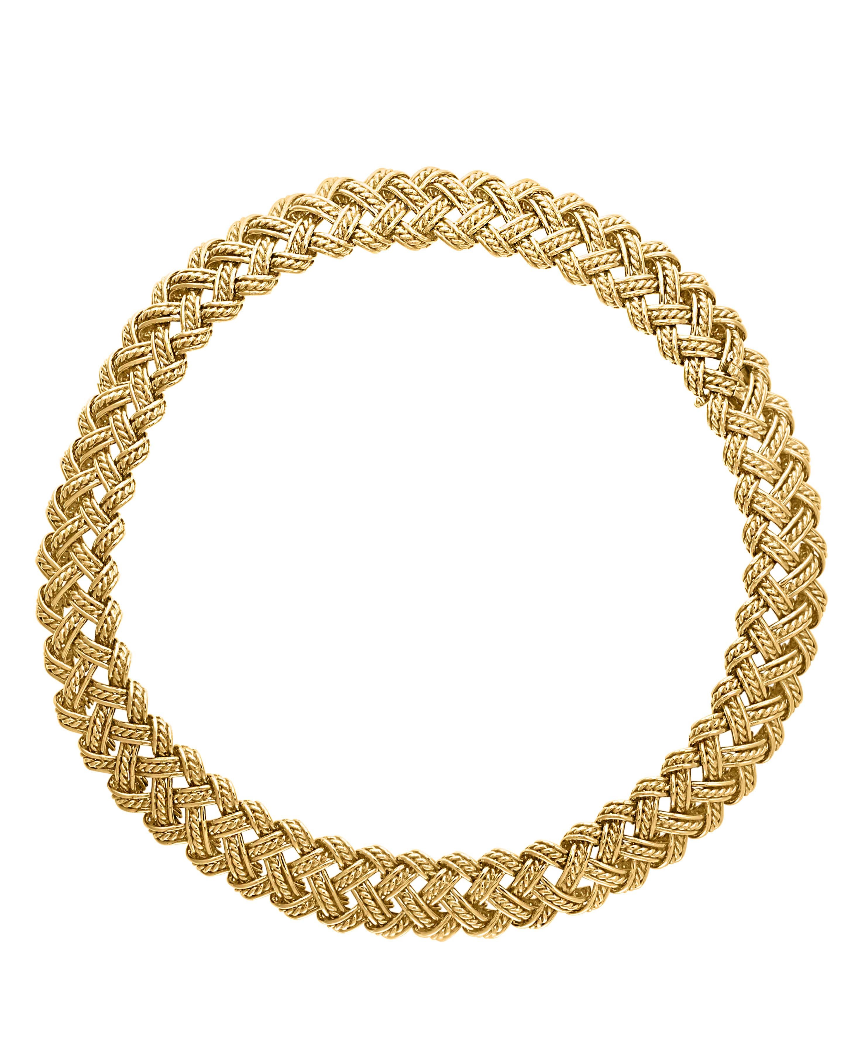 Bocheron Two-Piece Necklace and Bangle Set in 18 Karat Yellow Gold 165 Grams For Sale 5