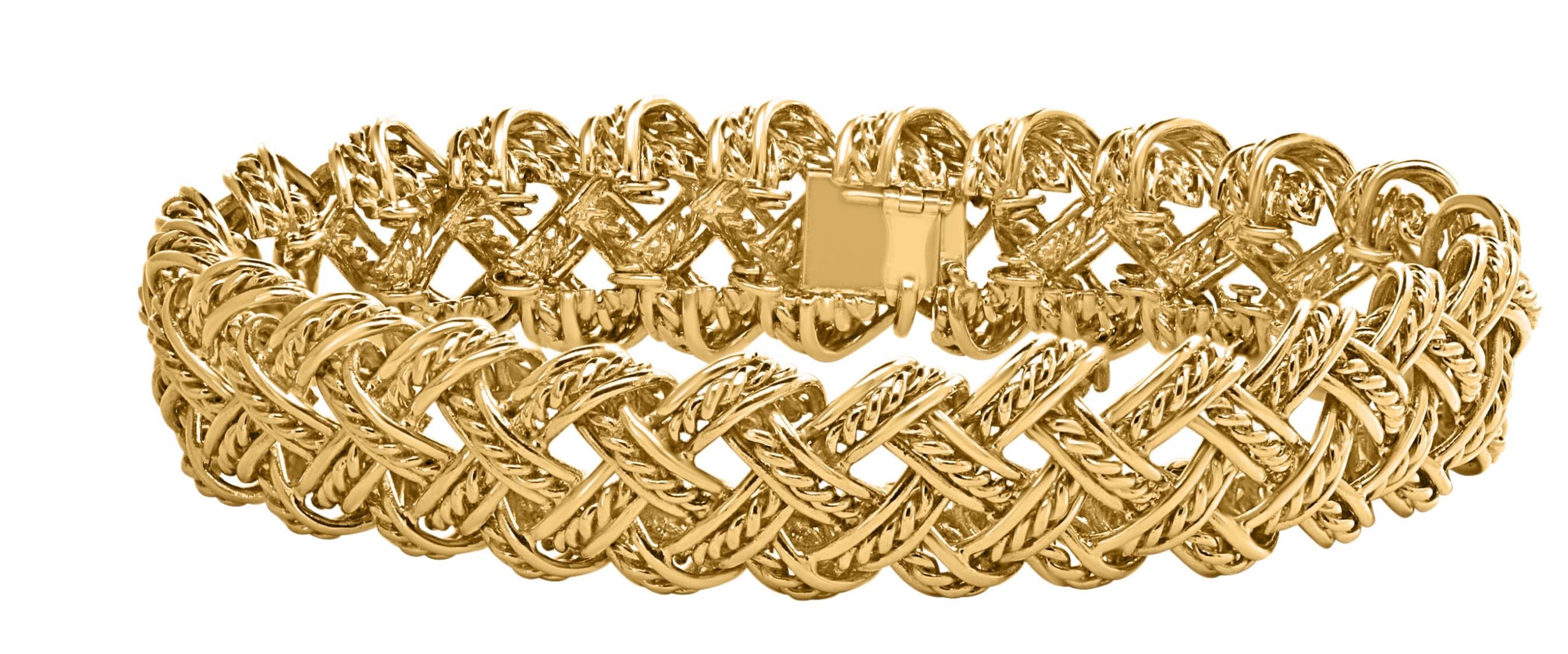 Collier et bracelet deux pièces Bocheron en or jaune 18 carats 165 grammes Excellent état - En vente à New York, NY
