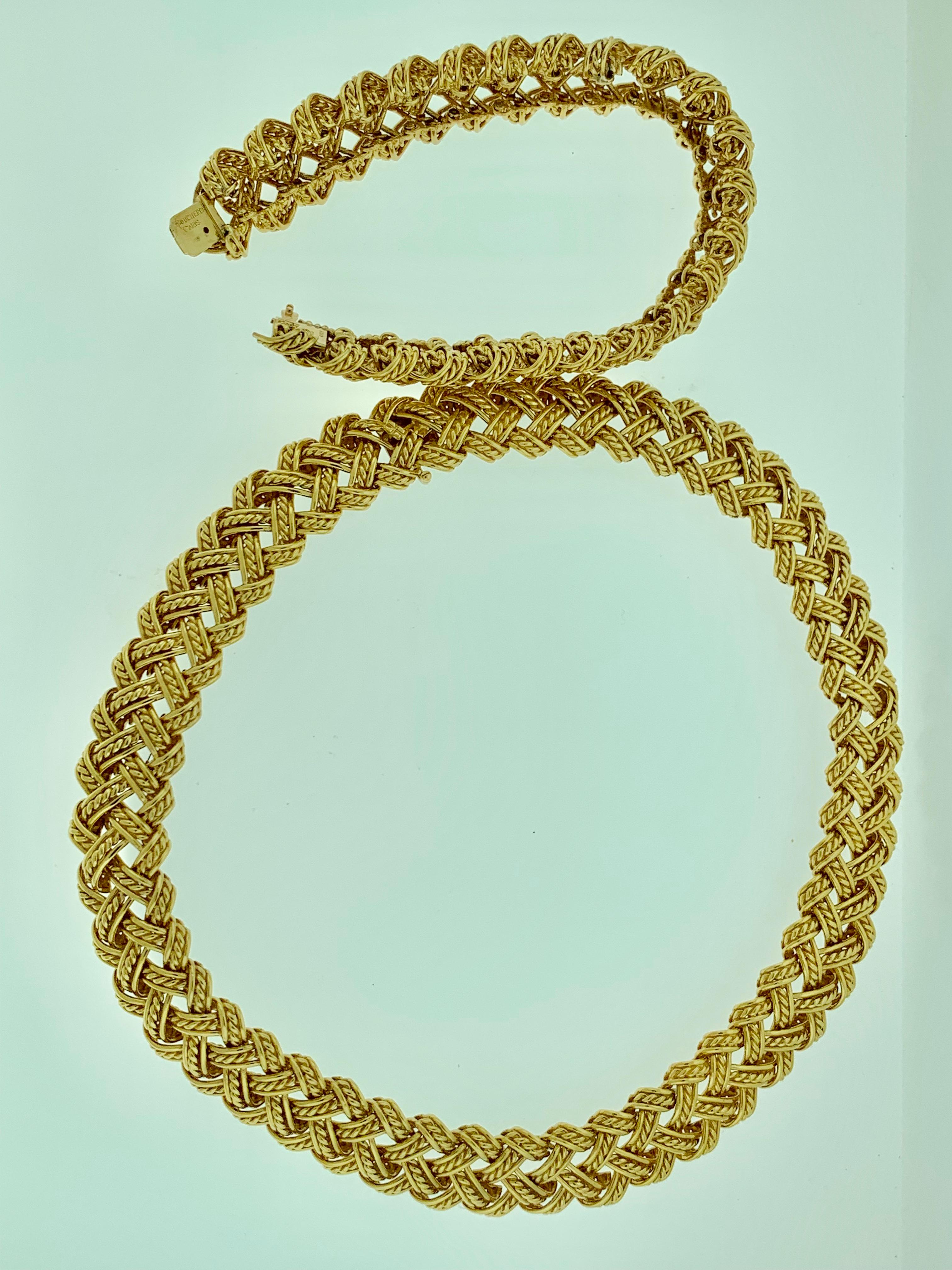 Collier et bracelet deux pièces Bocheron en or jaune 18 carats 165 grammes en vente 1