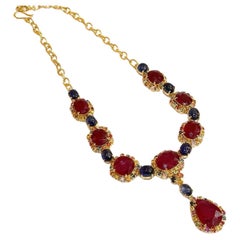 Bochic “Baroque” Ruby, Blue Sapphire & Multi Sapphire In 18K Gold and silver