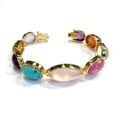 Bochic Capri 24ct Natural Multi Gem Bracelet in 18K Gold & Silver, 1998