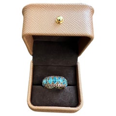 Anillo Bochic "Capri" de amatista y topacio azul engastado en oro de 18 quilates y plata