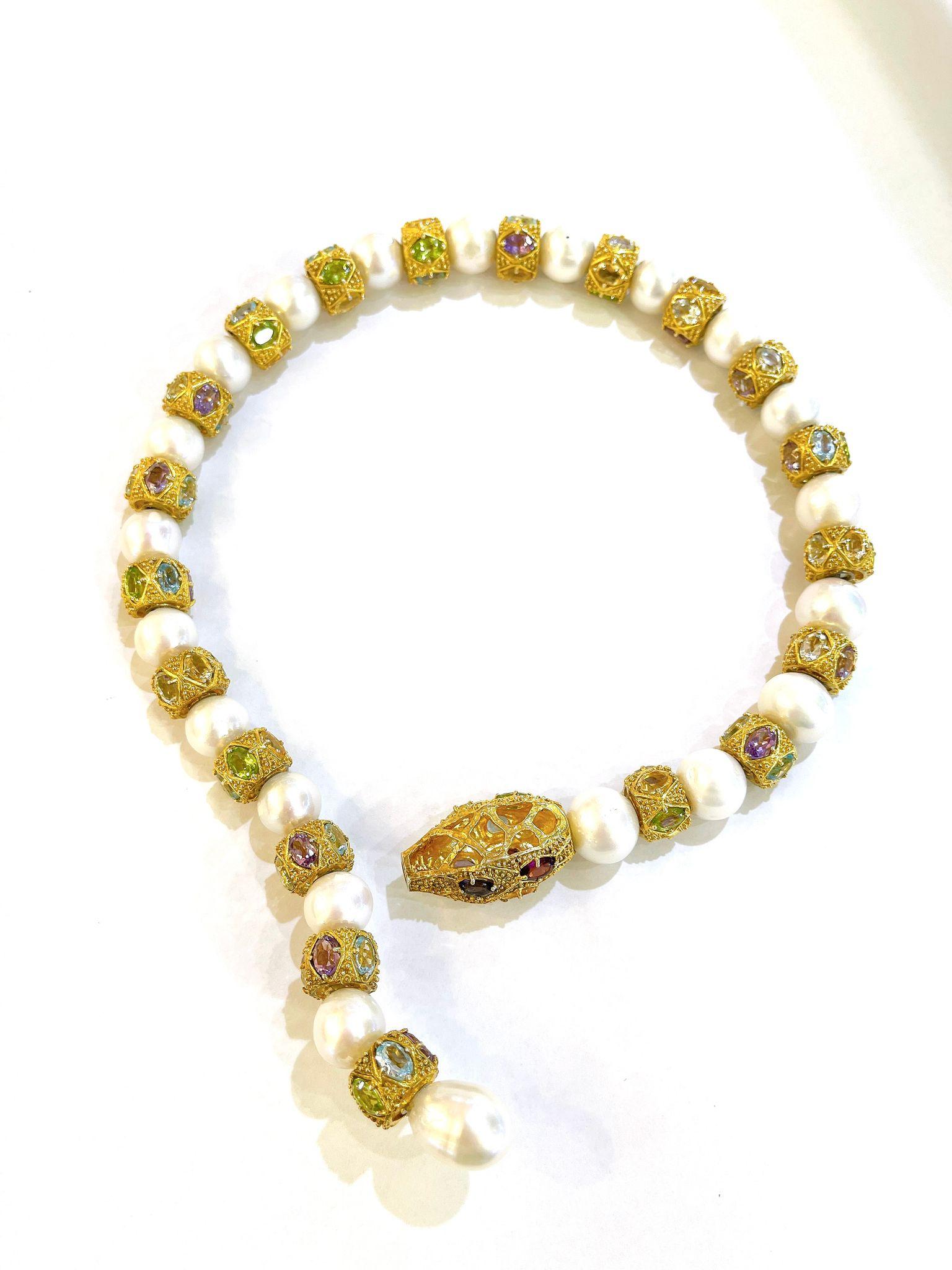 Bochic “Capri” Ametyist & Fancy Multi Color Sapphires Necklace Set in 18K & Silver 

Ruby, Multi color Sapphires and Amethyst - 24 Carats 

The Bochic 