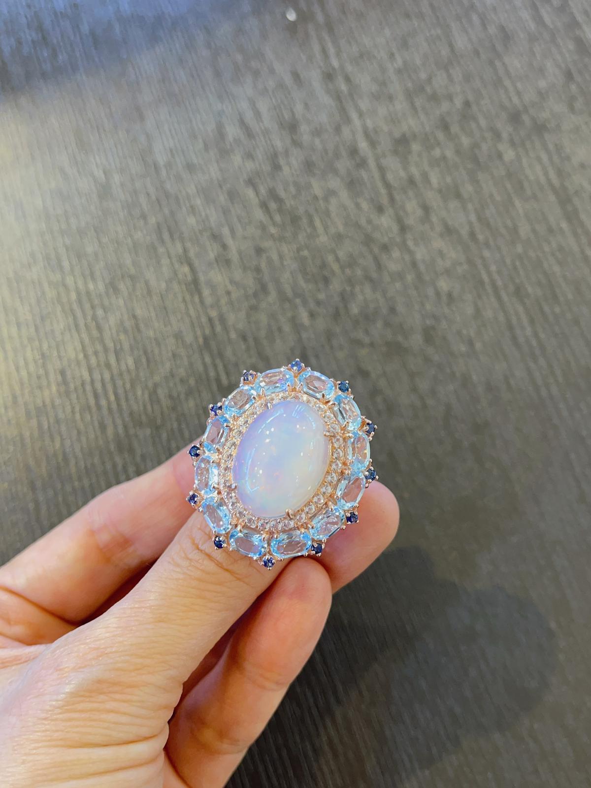 opal blue topaz ring