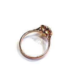 Anello a forma di cuore con ametista verde di Bochic "Capri" in oro e argento 18 carati