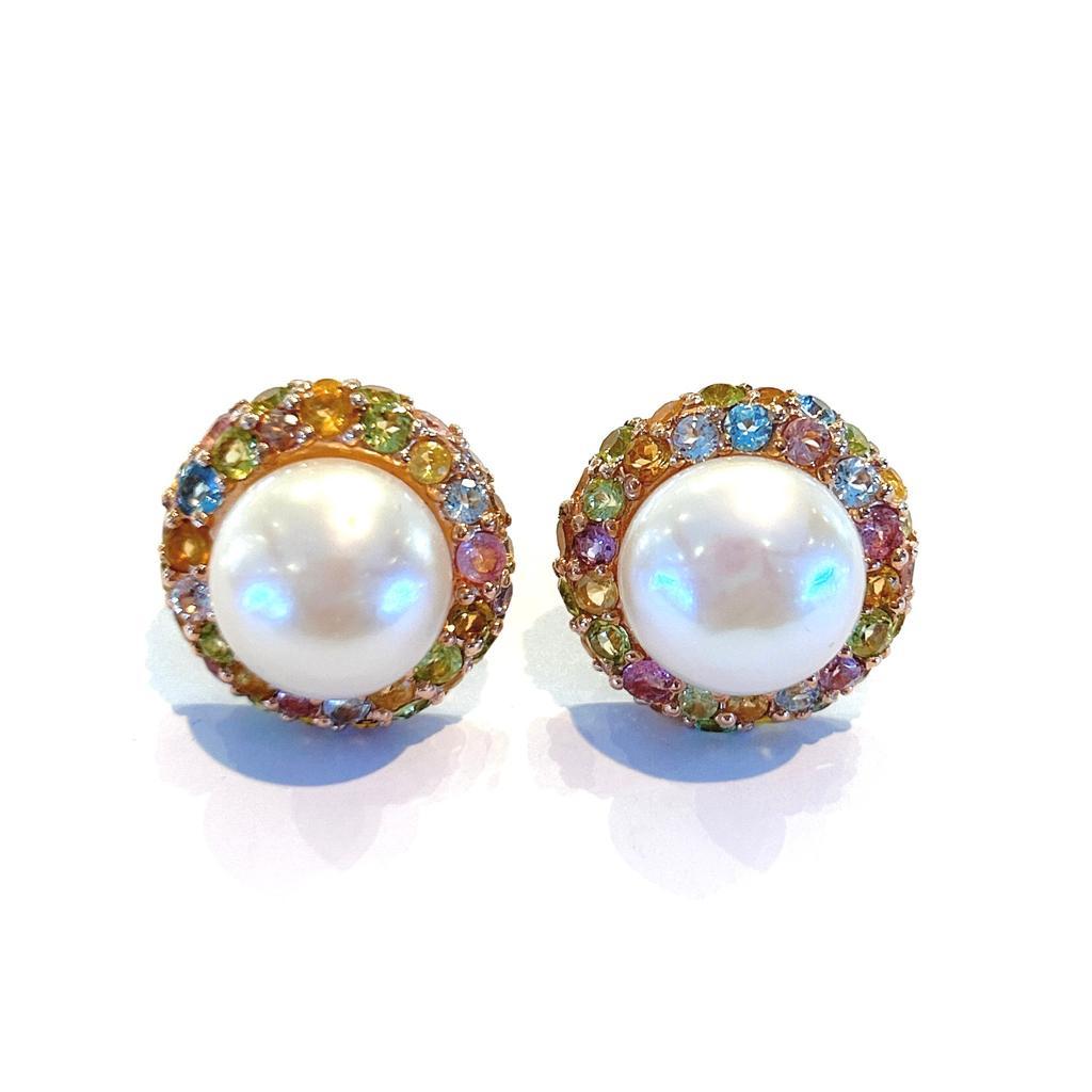 multicolor stud earrings set