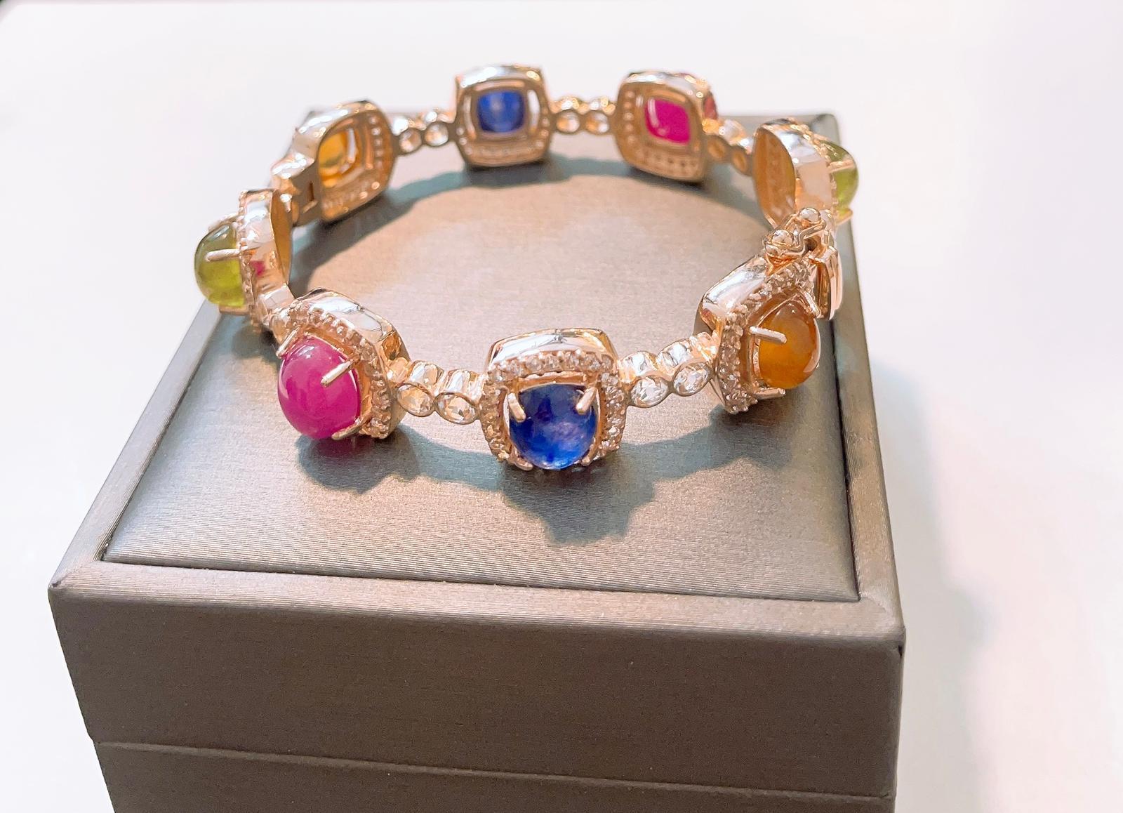 Donna Bracciale multi gemma naturale 