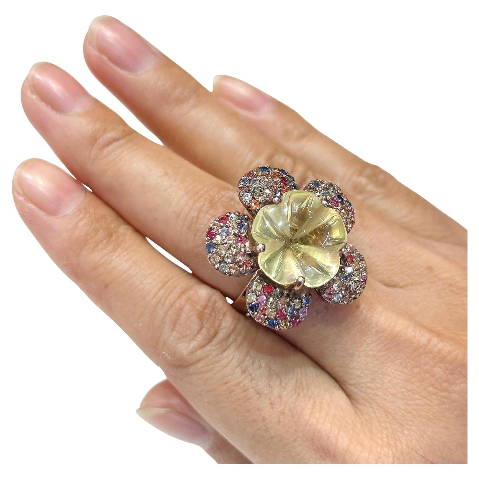 Bochic “Capri” Multi Sapphire, Ruby & Lemon Topaz Ring Set In 18K Gold & Silver 
Classic Italian Bochic “Capri” Ruby & Amethyst Ring Set In 18K Gold & Silver 

Natural Multi Fancy Color Sapphire from Sri Lanka ad Ruby - 4.00 carats 
Natural