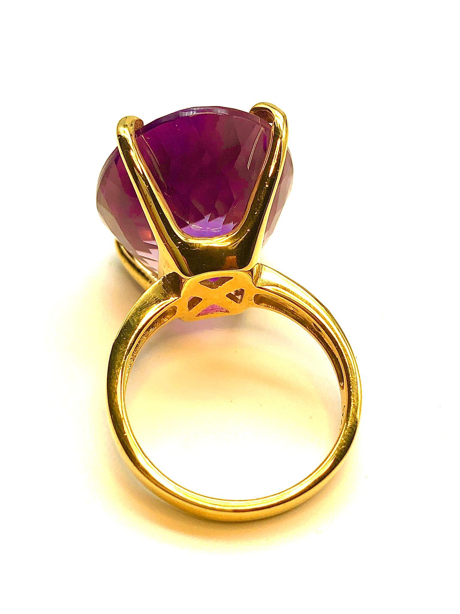 Bochic Capri Natürliche Birne Form Amethyst & Diamant Set in 18K Gold & Silber (Tropfenschliff) im Angebot