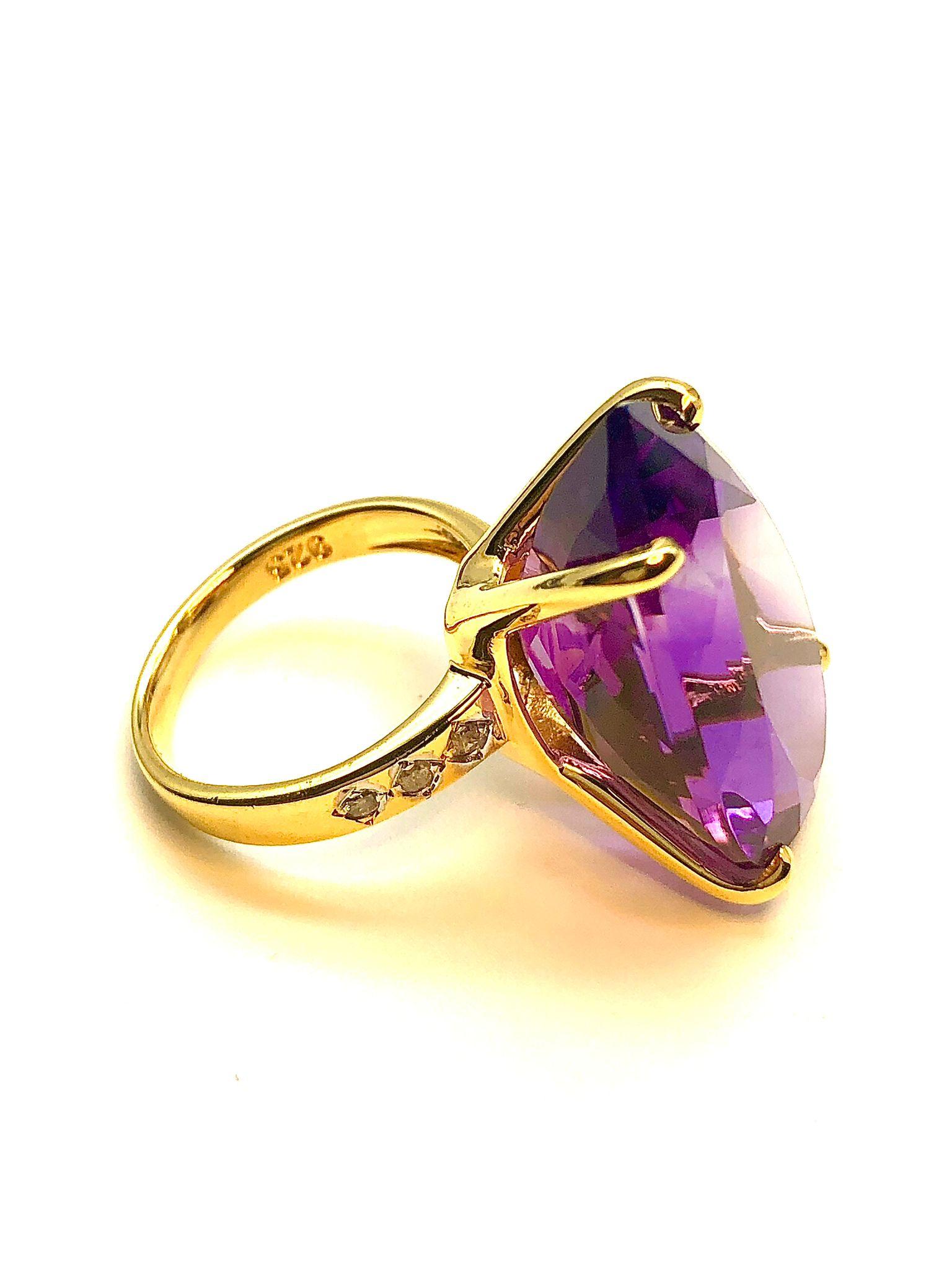 Bochic Capri Natürliche Birne Form Amethyst & Diamant Set in 18K Gold & Silber im Zustand „Neu“ im Angebot in New York, NY