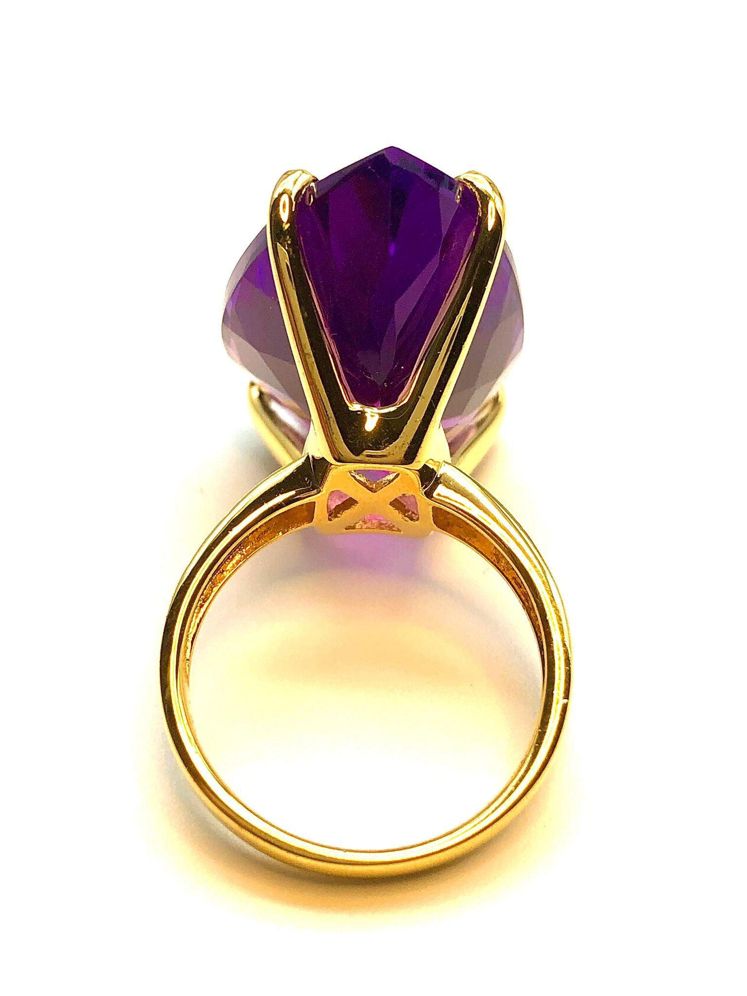 Bochic Capri Natürliche Birne Form Amethyst & Diamant Set in 18K Gold & Silber im Angebot 1