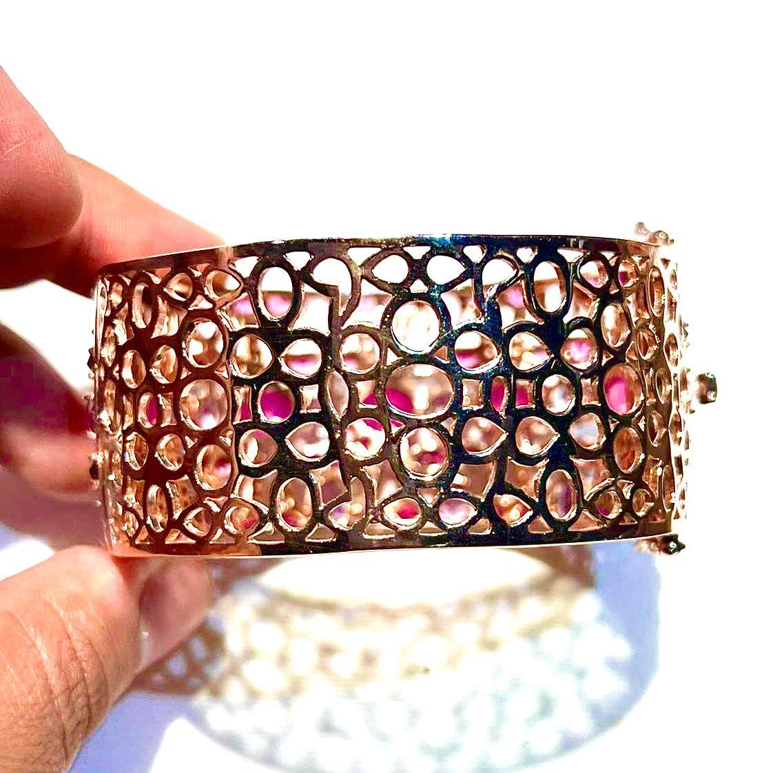 Bochic “Capri” Natural Ruby & Amethyst Cuff Set In 18K Gold & Silver In condizioni Nuovo in vendita a New York, NY