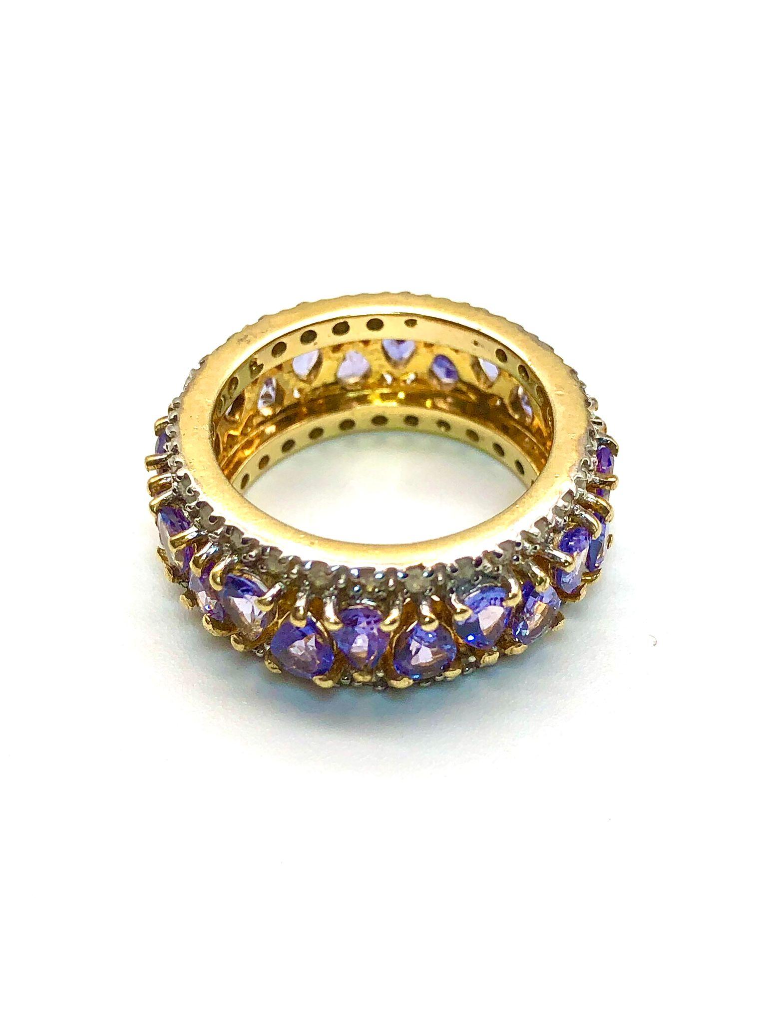 Bochic “Capri” Natural Tanzanite & Diamond Band Set In 18K Gold & Silver Corte brillante en venta
