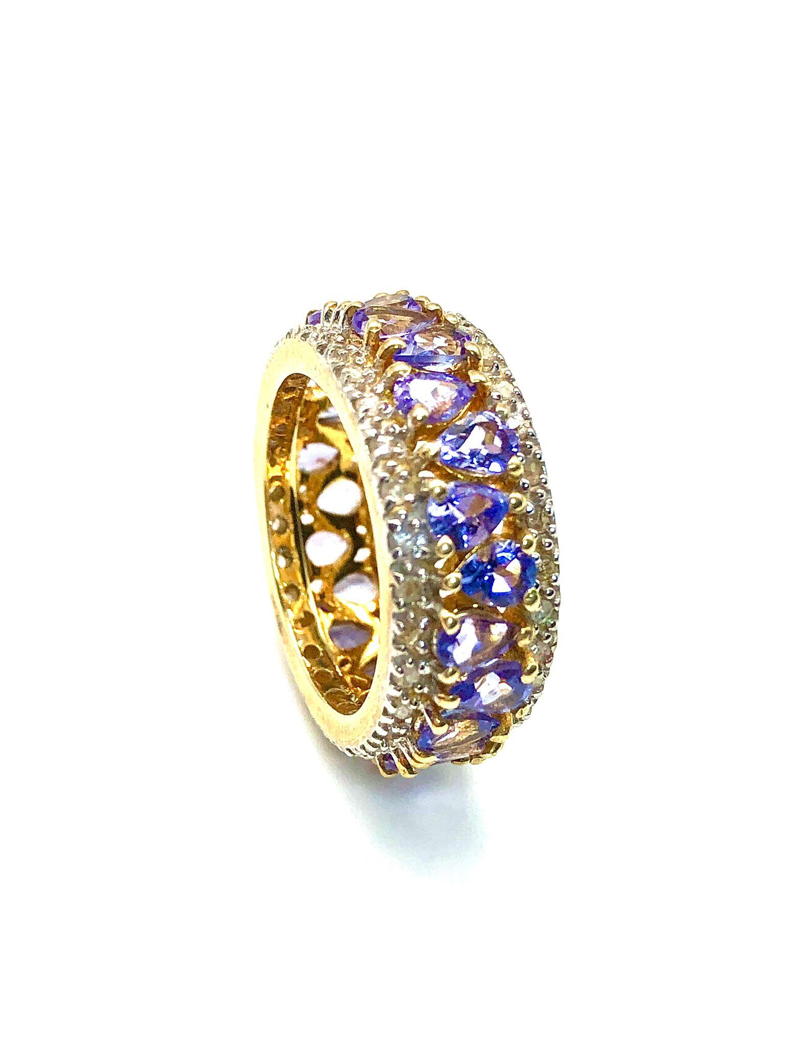 Bochic “Capri” Natural Tanzanite & Diamond Band Set In 18K Gold & Silver en Nuevo estado para la venta en New York, NY