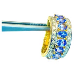 Bracelet Bochic Capri en or et argent 18 carats serti de tanzanite naturelle et de diamants