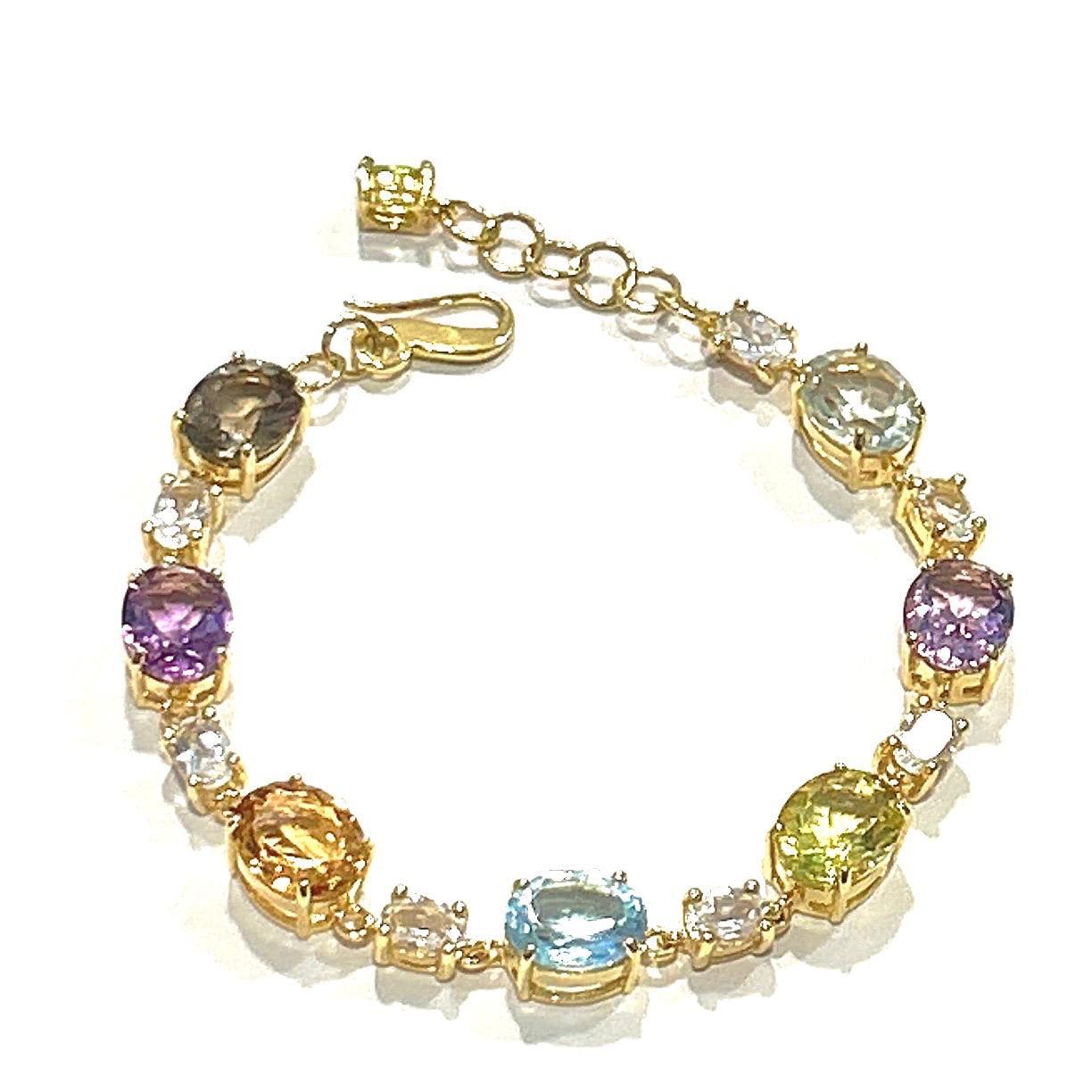 Bracciale con peridoto e gemme multicolore 