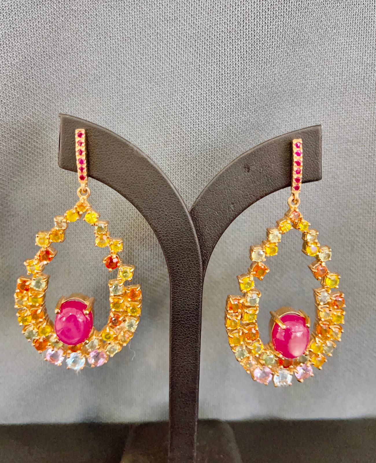 red sapphire earrings