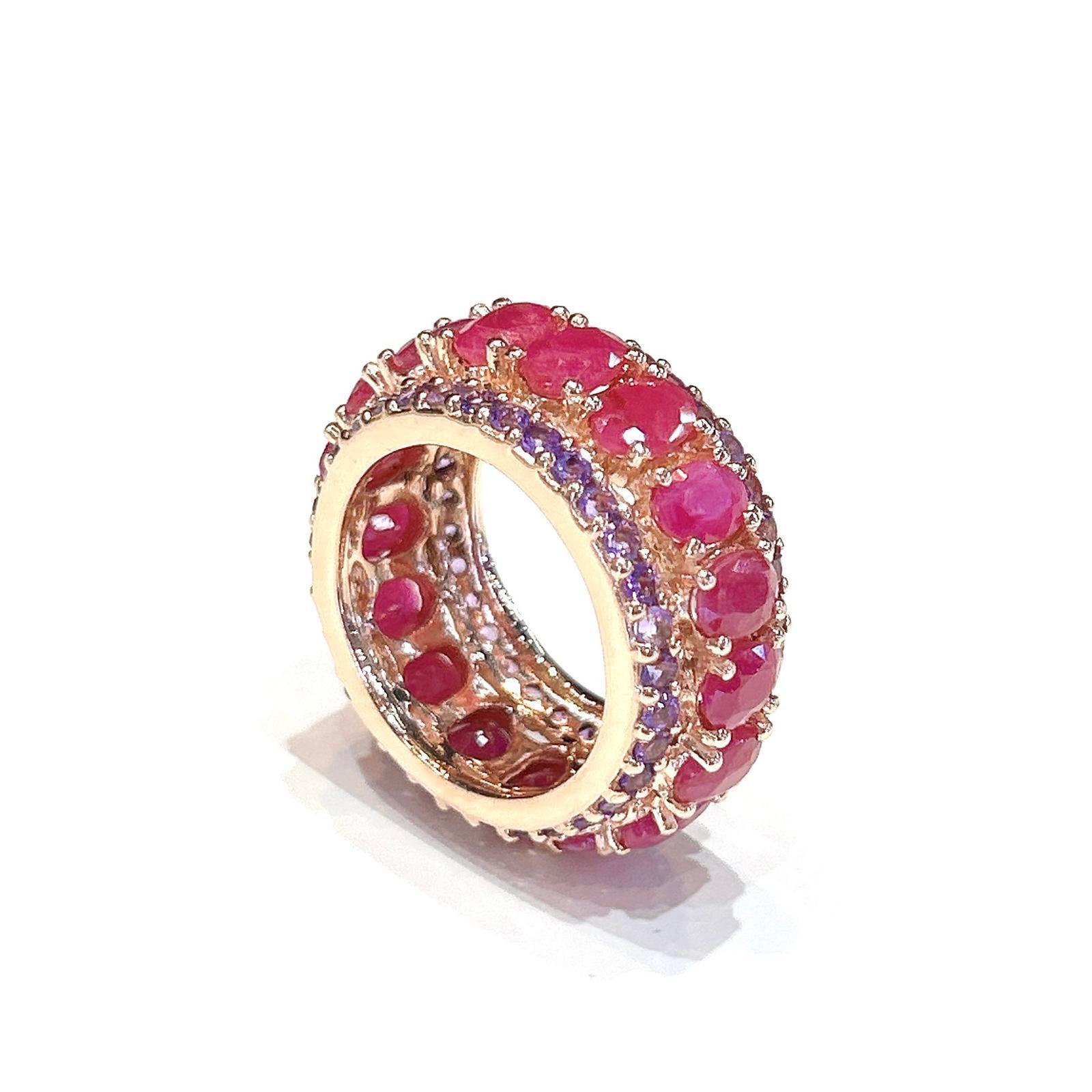 Bochic “Capri” Red Ruby & Purple Amethyst Ring Set In 18K Gold & Silver 

Natural Red Ruby  - 4.00 carats 
Natural Amethyst - 1,00 carats 

This Ring is from the 